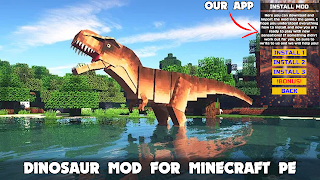 Dinosaur Minecraft Mod MCPE Plakat