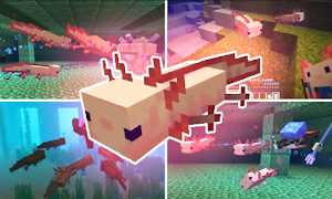 Axolotls Mod voor Minecraft PE-poster