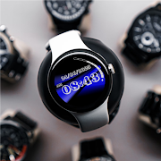 Blue background clock face screenshot 1