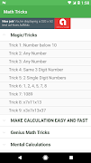 Math Tricks captura de pantalla 1