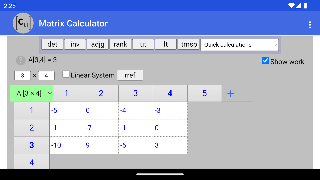 برنامه‌نما Matrix Calculator عکس از صفحه