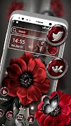 Dark Red Flower Launcher Theme 海報