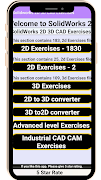 SolidWorks 2D 3D CAD Exercises स्क्रीनशॉट 2