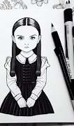 How to Draw Wednesday Addams screenshot 1