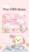 SMS Theme Rabbit Fluffy Pink स्क्रीनशॉट 4