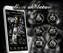 3d hell Skeleton Gun Theme screenshot 1