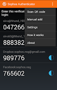 برنامه‌نما Sophos Authenticator عکس از صفحه