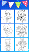 Glitter Superhero Coloring screenshot 7