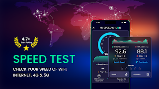 برنامه‌نما تست سرعت اینترنت وای فای Speed عکس از صفحه