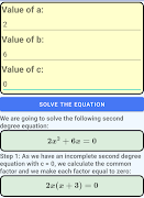 برنامهنما Quadratic Equations Solver عکس از صفحه