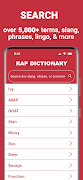 برنامه‌نما Rap Dictionary+ (Premium) عکس از صفحه