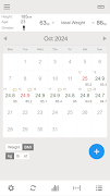 1 Schermata Weight & BMI Calendar