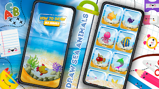 How to Draw Sea Animals Step b poster