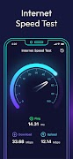اختبار ومحلل سرعة الإنترنت الملصق