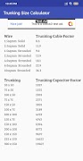 Trunking size calculator screenshot 2