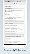 برنامه‌نما Archive Reader AO3 App عکس از صفحه