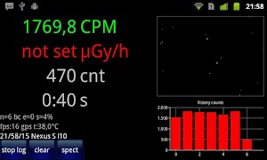 1 Schermata Radioattività contatore