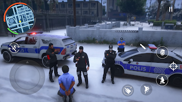 Police Snow City Simulation 3D captura de pantalla 3