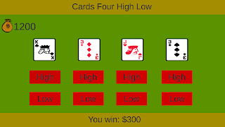 Cards Four High Low ภาพหน้าจอ 2