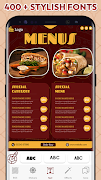 Menu Maker - Vintage Design اسکرین شاٹ 3