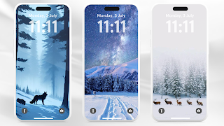 Winter Forest Lockscreen تصوير الشاشة 1