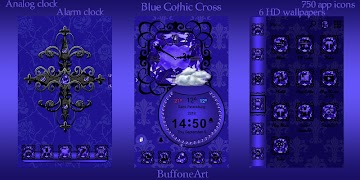 پوستر Blue Gothic Cross theme