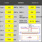 RECTANGULAR BASE ECCENTRICALLY LOADED - EUROCODE2 screenshot 1