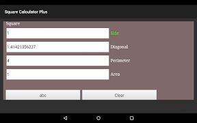 برنامه‌نما Square Calculator Plus عکس از صفحه