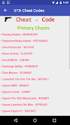 1 Schermata Cheat Codes for GTA