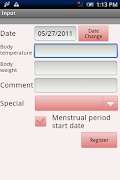 3 Schermata BasalBodyTemperature Rec Lite