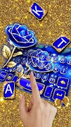 Gold Blue Rose Crystal Keyboar স্ক্রিনশট 1