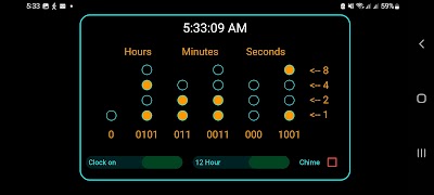 Binary Clock स्क्रीनशॉट 3