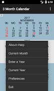 Three Month Calendar screenshot 1