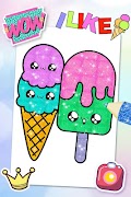 Glitter Ice Cream Coloring imagem de tela 2