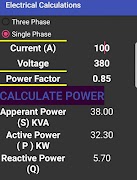برنامه‌نما Electrical Calculator عکس از صفحه