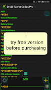 1 Schermata Droid Secret Codes Pro