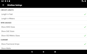 برنامه‌نما WireSizer - DC Wire Calculator عکس از صفحه