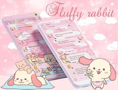 SMS Theme Rabbit Fluffy Pink 截圖 6