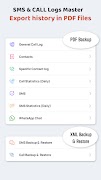 SMS & Call Logs Backup Master captura de pantalla 1