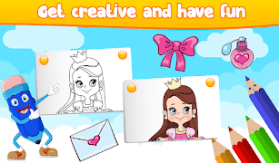 Glitter Princess Coloring Pages - Girls Games capture d'écran 1