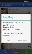 1 Schermata Birthdays: Reminder & calendar