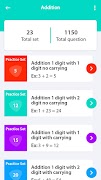 برنامه‌نما Maths app: Addition, Subtraction & Multiplication عکس از صفحه