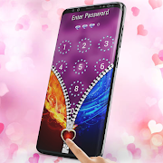 برنامه‌نما Heart Zipper Lock Screen عکس از صفحه