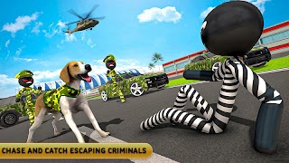 Stickman Army Chó Chase Crime Simulator ảnh chụp màn hình 3