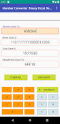 Number Converter Binary Octal Decimal Hex ภาพหน้าจอ 1