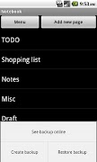 Notizbuch Sicherungskopie Screenshot 1