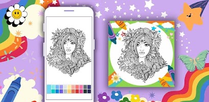 Coloring: Cutie Girl Mandala Screenshot 1