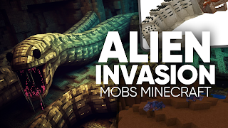 Alien Invasion Mobs Minecraft الملصق