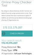 برنامه‌نما Proxy Checker / Detection عکس از صفحه