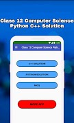 Class 12 Computer Science Python C++ Solution MCQs 海報